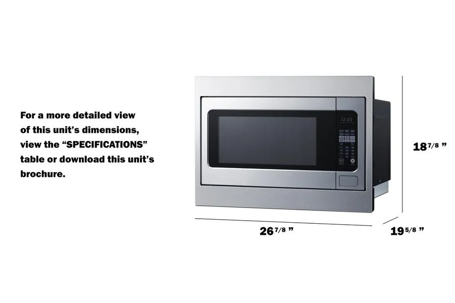 Summit SMBI27TK27 27 Wide Built-In Microwave (Trim Kit Included)
