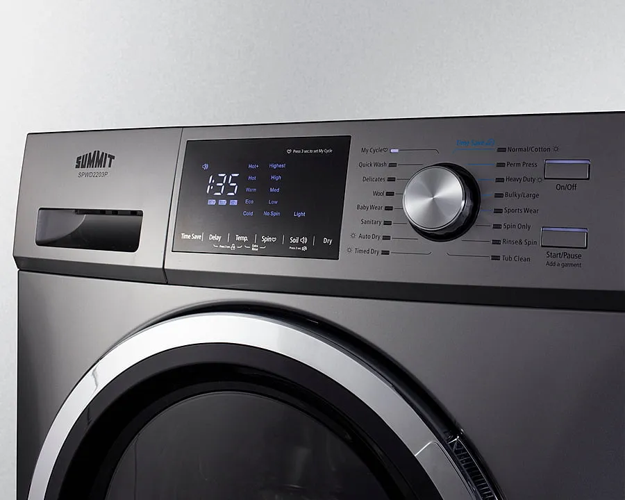 Summit SPWD2203P 24 Wide 115V Electric Washer/Dryer Combo