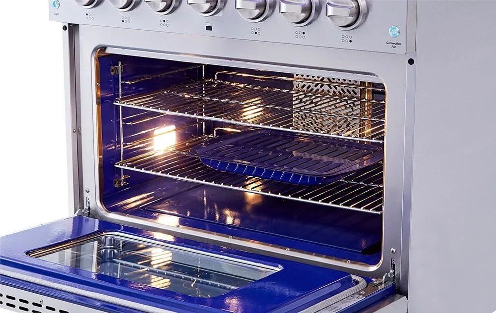 Thor Kitchen HRG3618ULP 36 Inch Professional Liquid Propane Gas Range In Stainless Steel