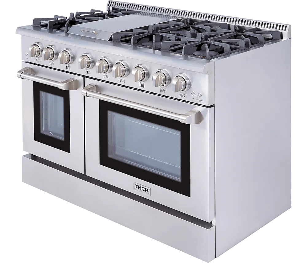 Thor Kitchen HRG4808ULP 48 Inch 6 Burner Professional Gas Range (Video Demo) - Liquid Propane