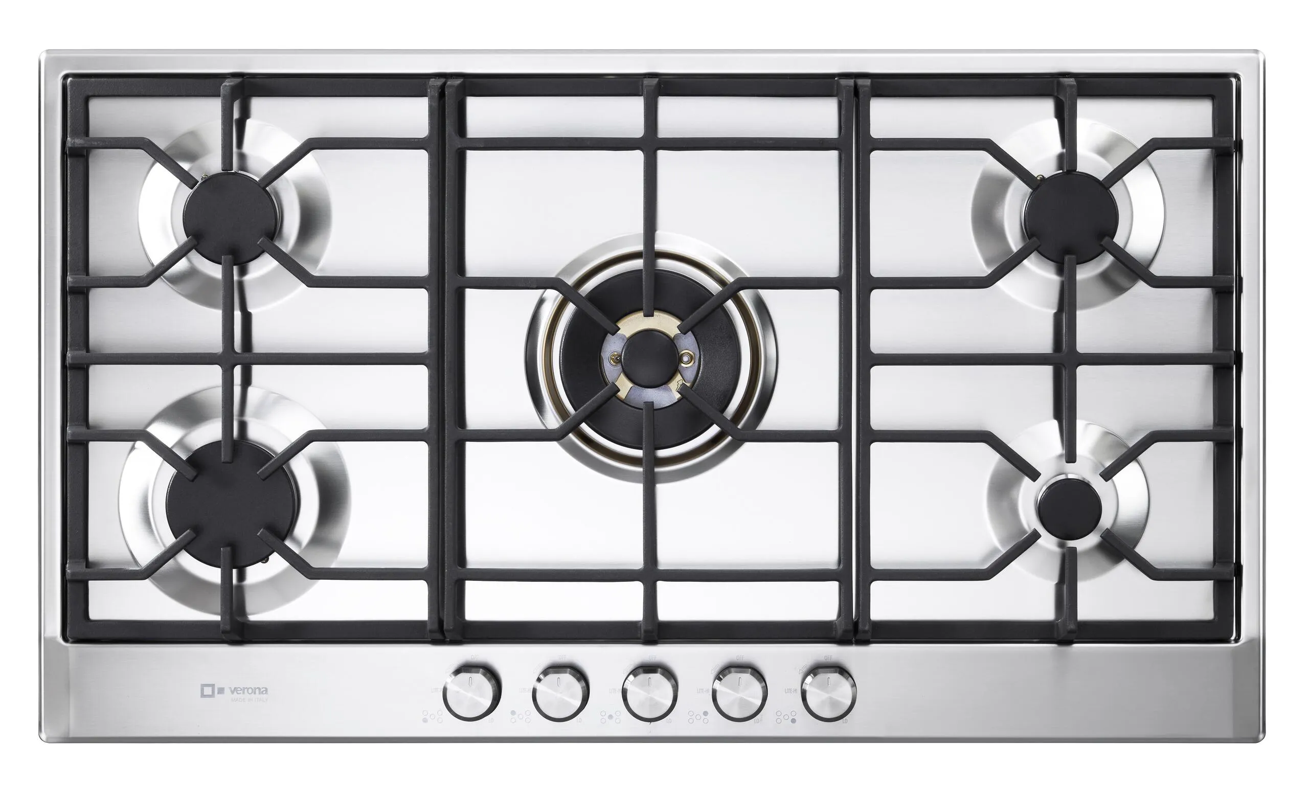 Verona VDGCT536FSS Verona 36 Designer Gas Cooktop-Brass Burners Ss