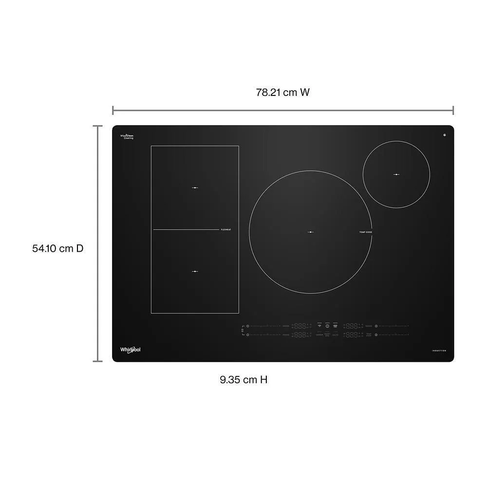 Whirlpool WCIT7530SB 30 Intelligent Induction Cooktop With Temp Cook&#8482; Technology And Wipeclean&#8482; Coating