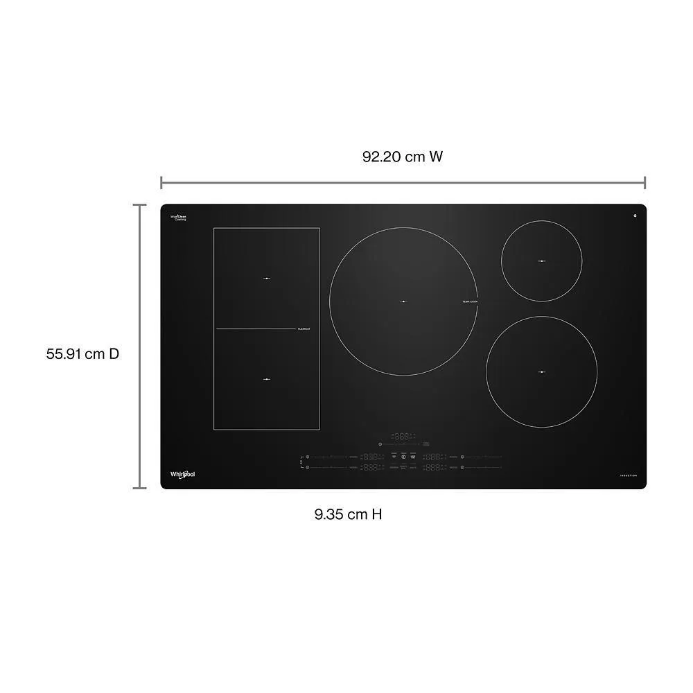 Whirlpool WCIT7536SB 36 Intelligent Induction Cooktop With Temp Cook&#8482; Technology And Wipeclean&#8482; Coating
