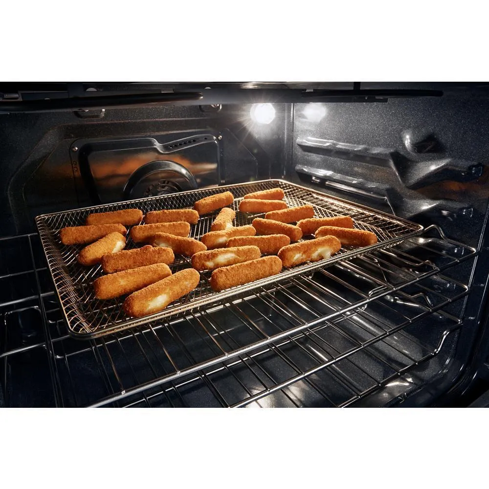 Whirlpool WFES7530RB 30-Inch Smart Electric Smart Range With Air Cooking Technology. No Preheat Air Fry. High Speed Preheat Oven. Wipeclean&#8482; Coating. And Steam/Self Clean