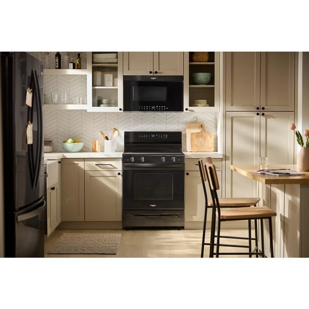 Whirlpool WFES7530RB 30-Inch Smart Electric Smart Range With Air Cooking Technology. No Preheat Air Fry. High Speed Preheat Oven. Wipeclean&#8482; Coating. And Steam/Self Clean