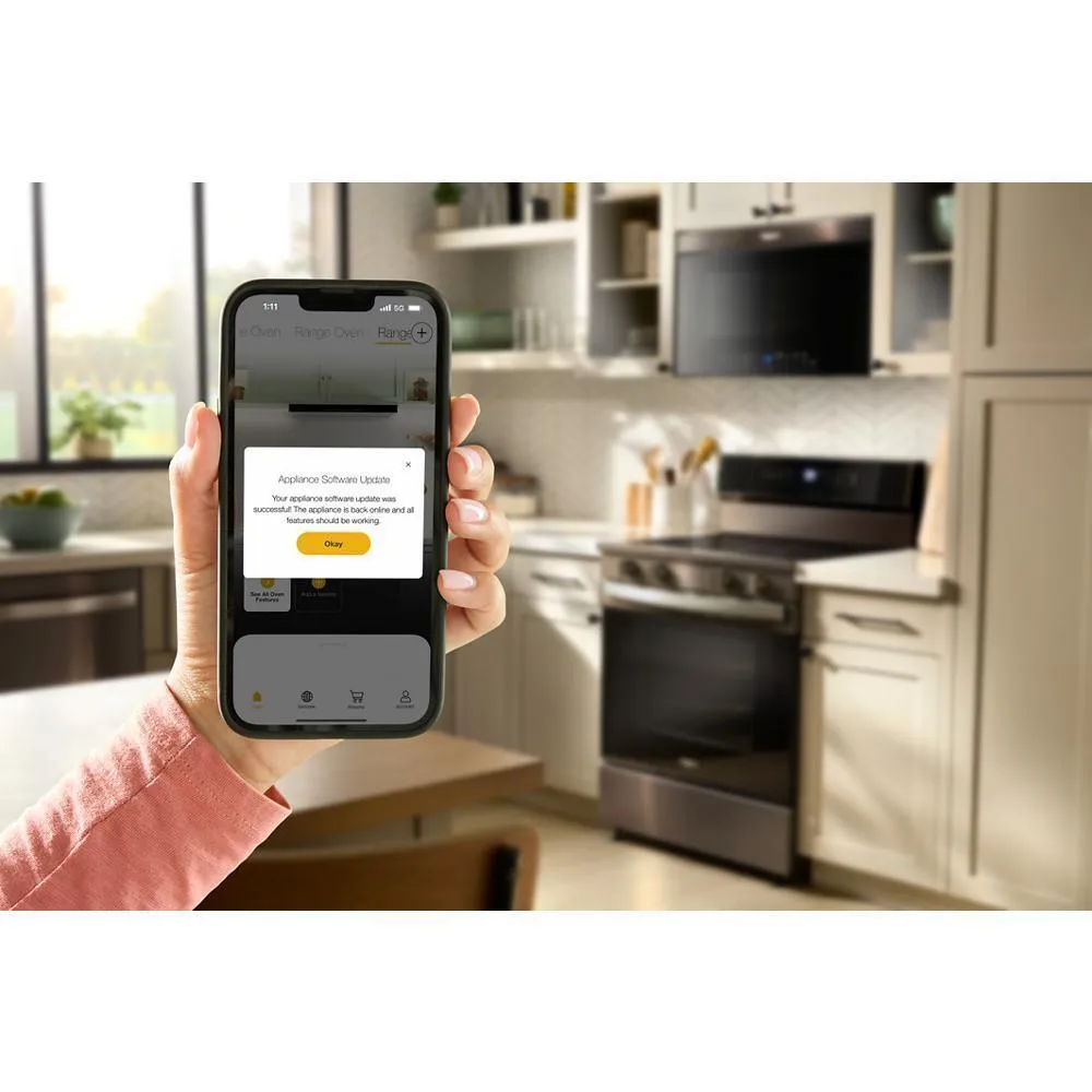 Whirlpool WFES7530RV 30-Inch Smart Electric Smart Range With Air Cooking Technology. No Preheat Air Fry. High Speed Preheat Oven. Wipeclean&#8482; Coating. And Steam/Self Clean