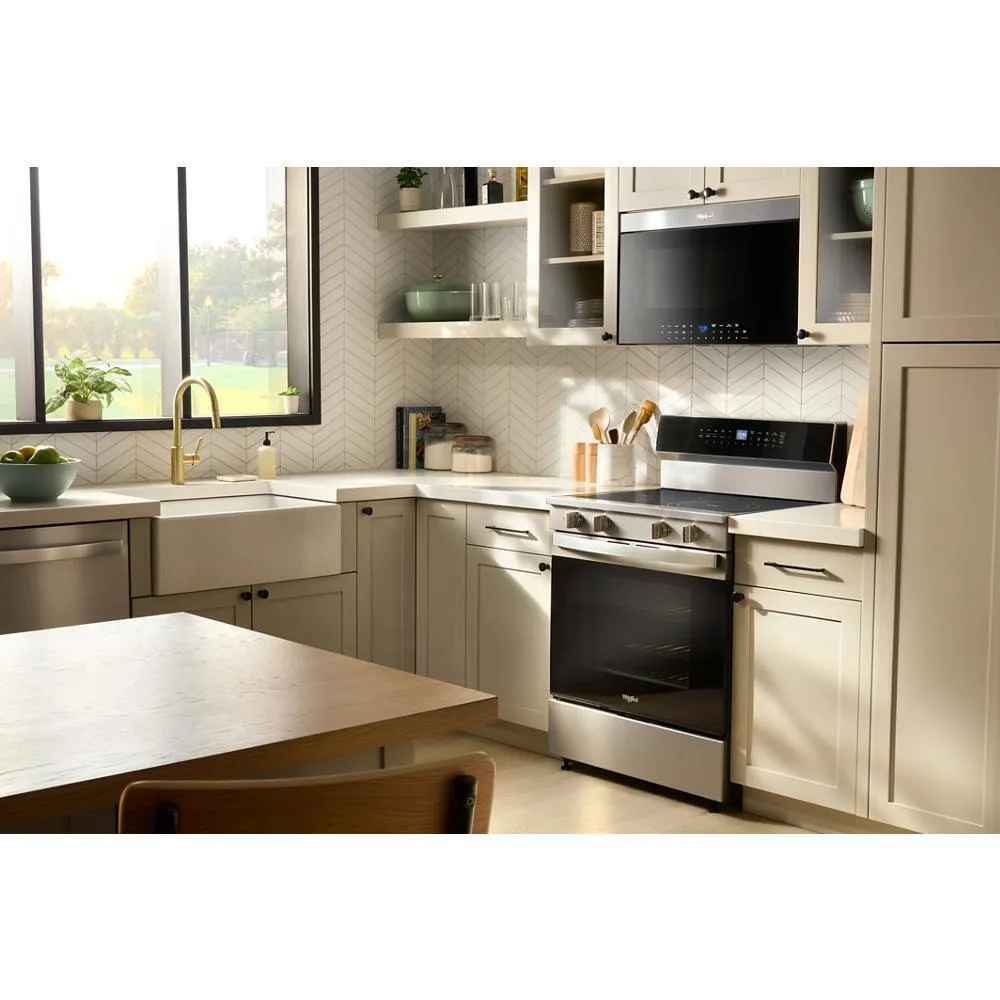 Whirlpool WFES7530RV 30-Inch Smart Electric Smart Range With Air Cooking Technology. No Preheat Air Fry. High Speed Preheat Oven. Wipeclean&#8482; Coating. And Steam/Self Clean