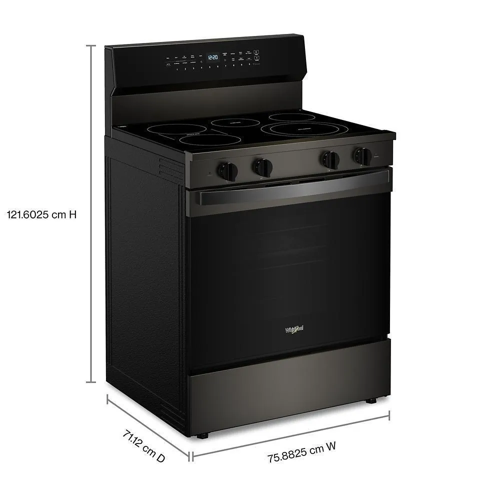 Whirlpool WFES7530RV 30-Inch Smart Electric Smart Range With Air Cooking Technology. No Preheat Air Fry. High Speed Preheat Oven. Wipeclean&#8482; Coating. And Steam/Self Clean