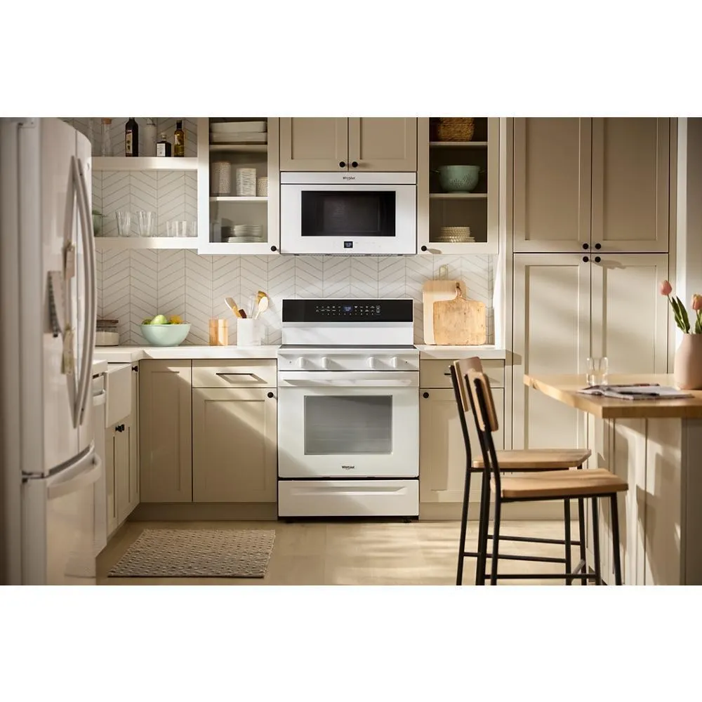 Whirlpool WFES7530RW 30-Inch Smart Electric Smart Range With Air Cooking Technology. No Preheat Air Fry. High Speed Preheat Oven. Wipeclean&#8482; Coating. And Steam/Self Clean