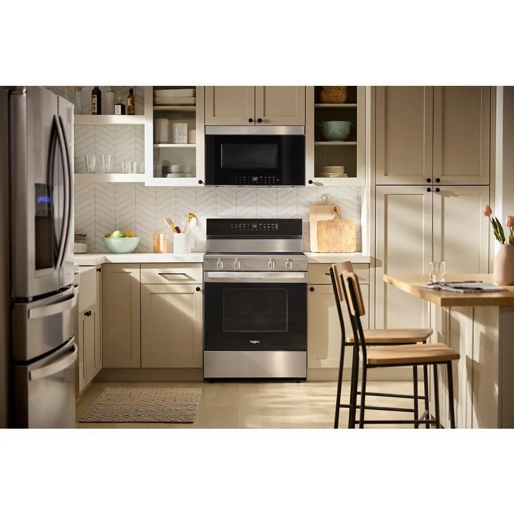 Whirlpool WFES7530RZ 30-Inch Smart Electric Smart Range With Air Cooking Technology. No Preheat Air Fry. High Speed Preheat Oven. Wipeclean&#8482; Coating. And Steam/Self Clean