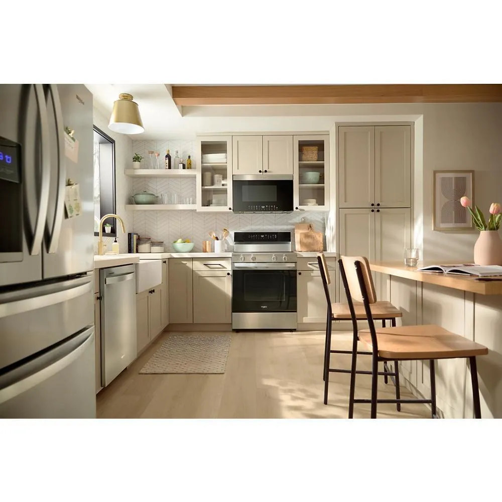 Whirlpool WFES7530RZ 30-Inch Smart Electric Smart Range With Air Cooking Technology. No Preheat Air Fry. High Speed Preheat Oven. Wipeclean&#8482; Coating. And Steam/Self Clean