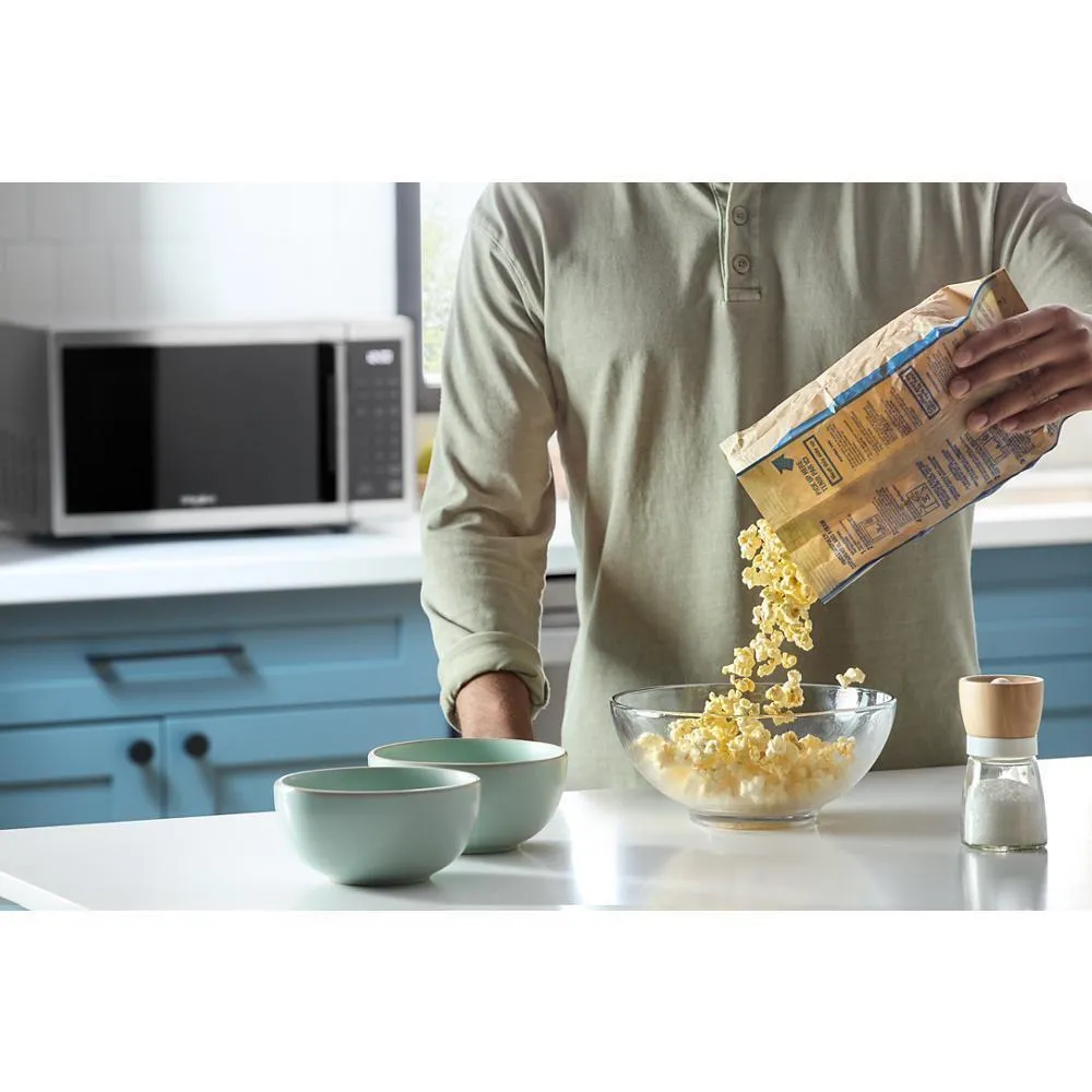 Whirlpool WMCS3018RB 0.7 Cu. Ft. Black Countertop Microwave With Steam Clean - 700 Watt