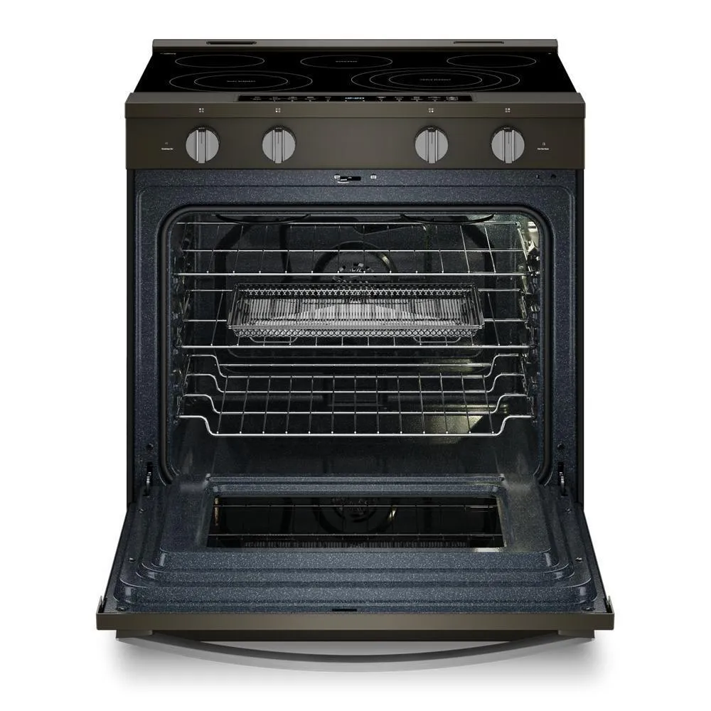 Whirlpool WSES7530RV 30-Inch Smart Slide In Electric Range With Air Cooking Technology. No Preheat Air Fry. Wipeclean&#8482; Coating. Steam/Self Clean And High Speed Preheat