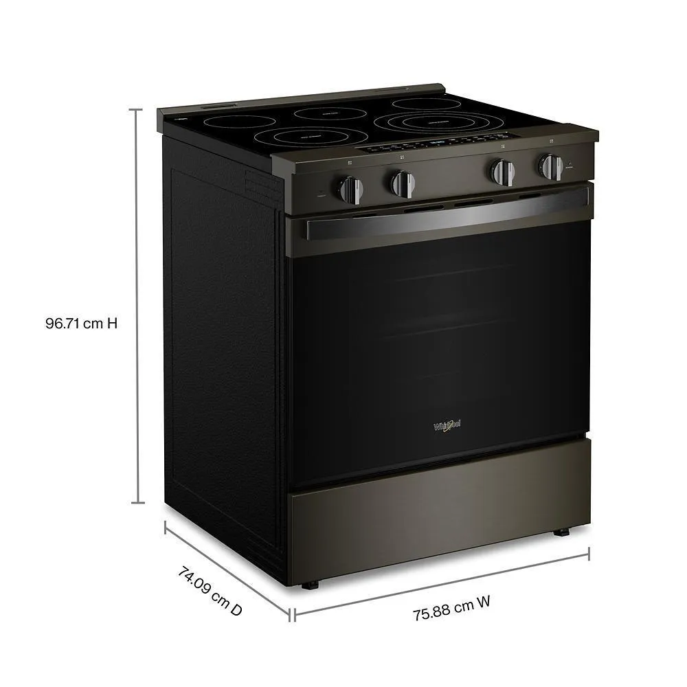 Whirlpool WSES7530RV 30-Inch Smart Slide In Electric Range With Air Cooking Technology. No Preheat Air Fry. Wipeclean&#8482; Coating. Steam/Self Clean And High Speed Preheat