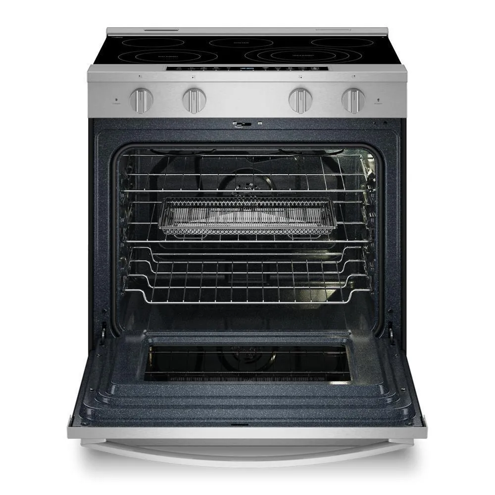 Whirlpool WSES7530RZ 30-Inch Smart Slide In Electric Range With Air Cooking Technology. No Preheat Air Fry. Wipeclean&#8482; Coating. Steam/Self Clean And High Speed Preheat