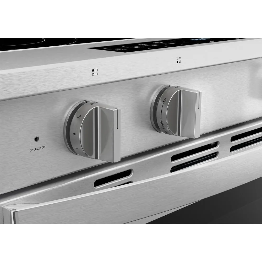 Whirlpool WSES7530RZ 30-Inch Smart Slide In Electric Range With Air Cooking Technology. No Preheat Air Fry. Wipeclean&#8482; Coating. Steam/Self Clean And High Speed Preheat