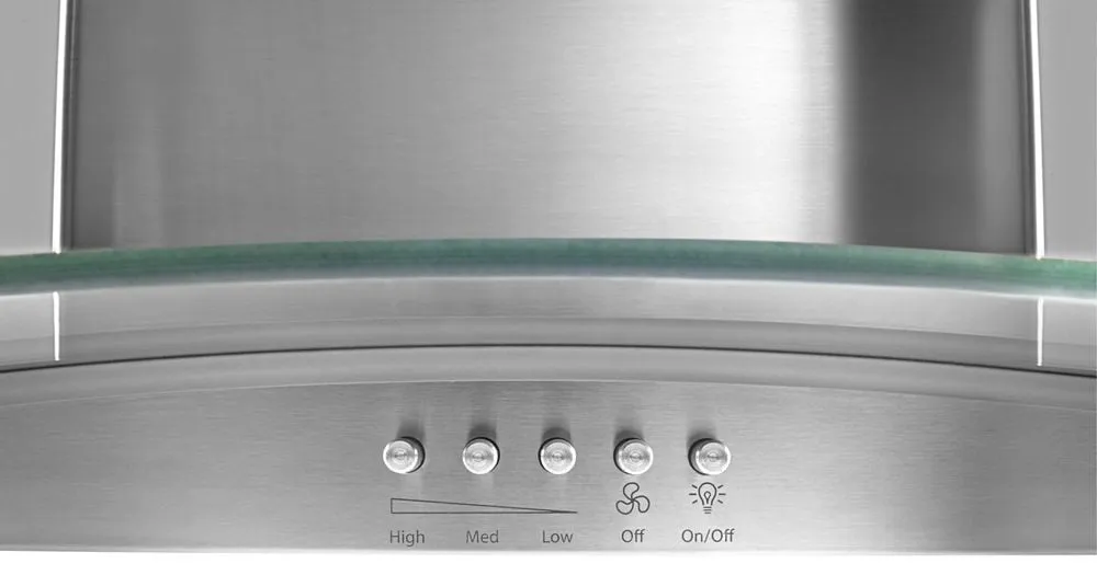 Whirlpool WVW51UC6FS 36 Concave Glass Wall Mount Range Hood