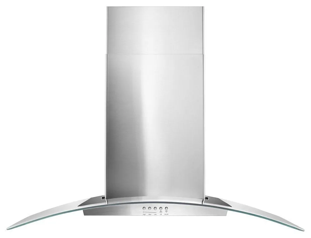 Whirlpool WVW51UC6FS 36 Concave Glass Wall Mount Range Hood
