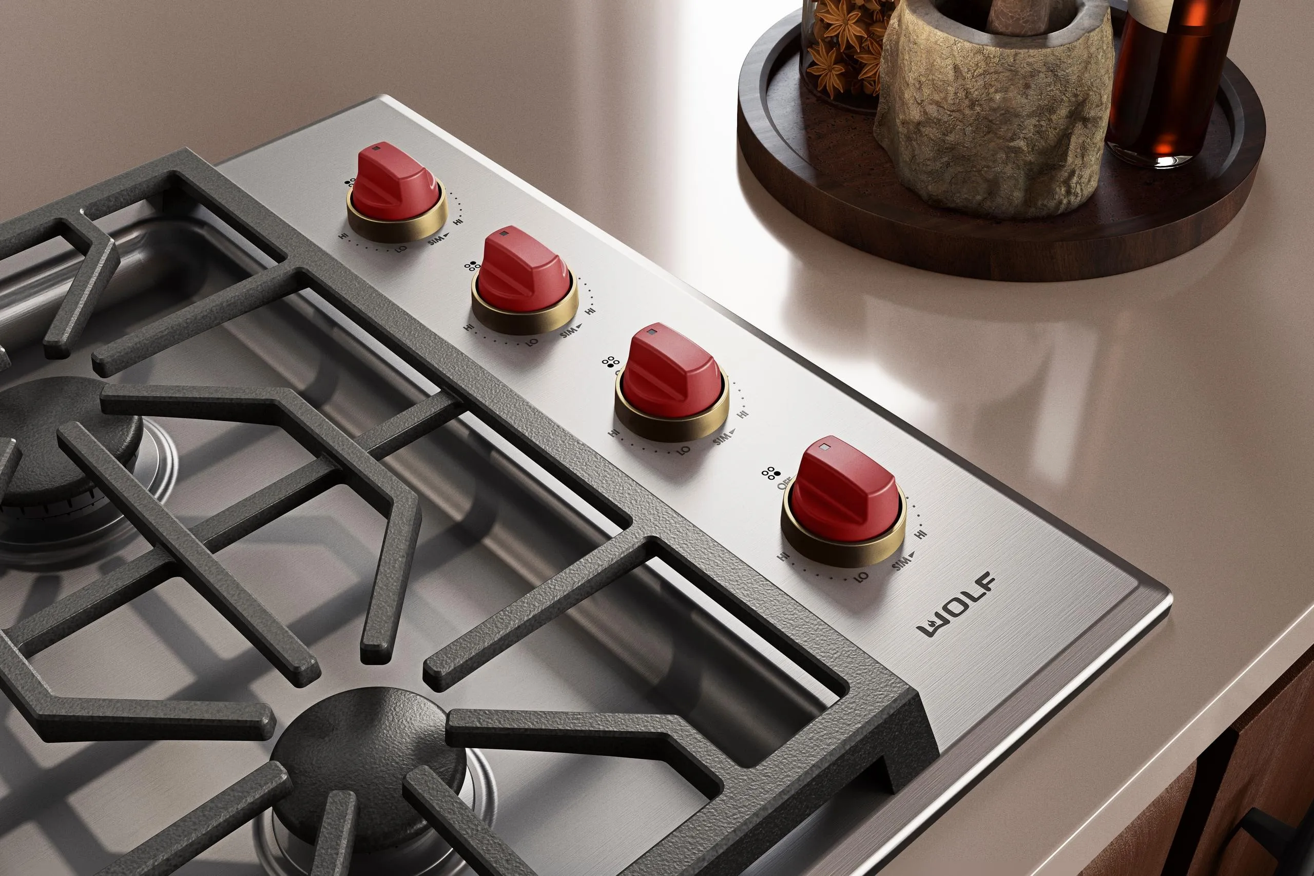 Wolf 9062310 30 Professional Gas Cooktop Brushed Brass Bezel Kit