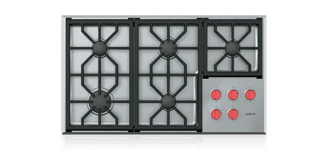 Wolf CG365PSLP 36 Professional Gas Cooktop - 5 Burners